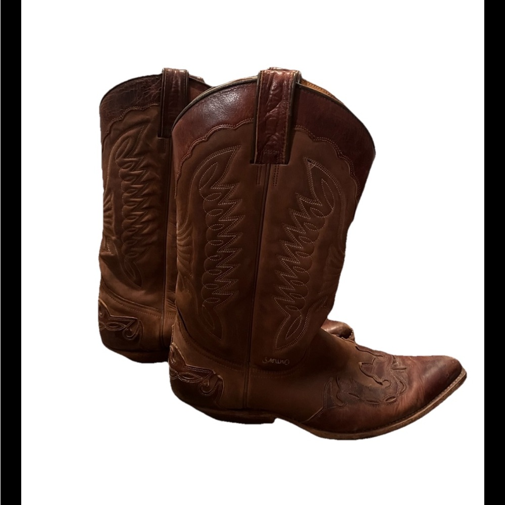Sancho Western Cowboy Boots Brown Leather Style 2163 / 4517 EU 43 - Picture 2 of 5